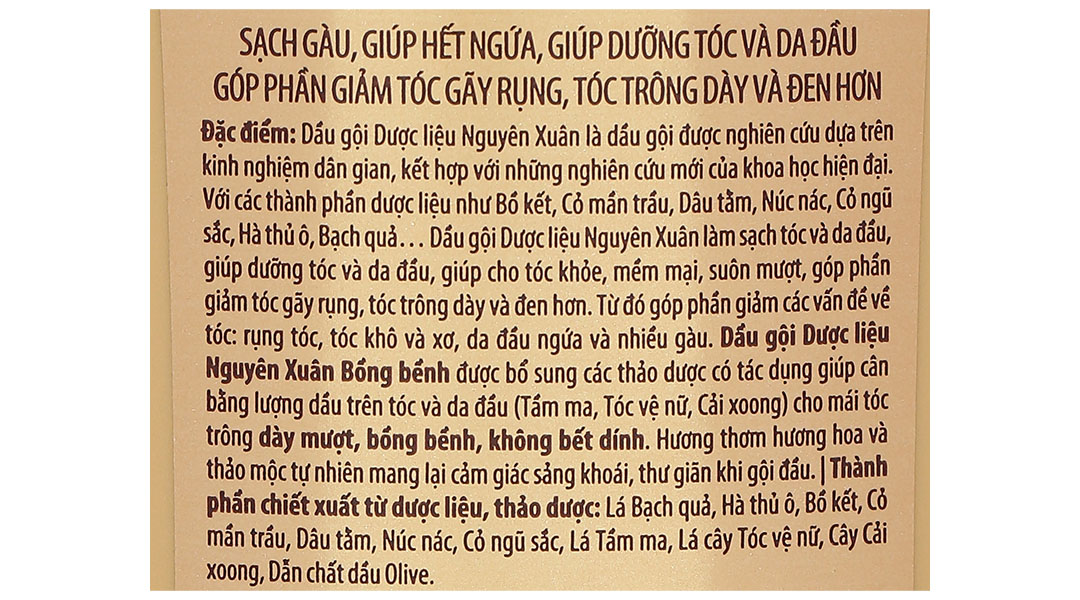 Dầu gội dược liệu Nguyên Xuân tóc bồng bềnh và chắc khỏe chai 260g - 32